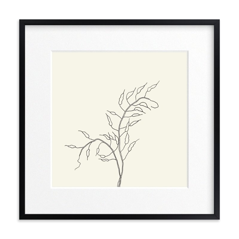 wild radish art print- 24"x24", Rich Black Wood Frame, Matted - Image 0