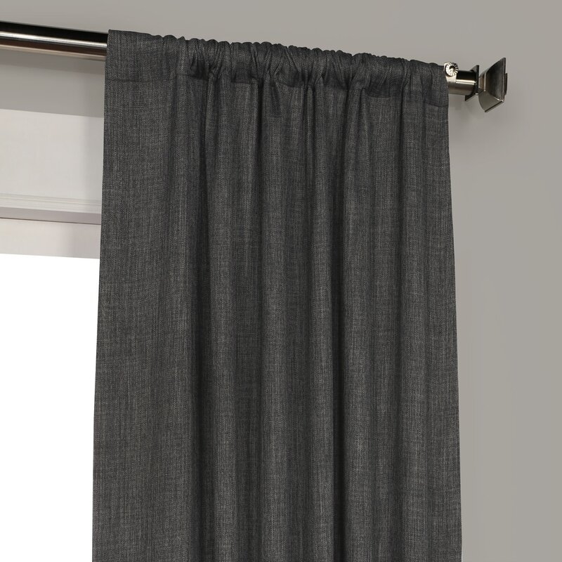 Clem Solid Max Blackout Thermal Rod Pocket Single Curtain Panel - Image 0