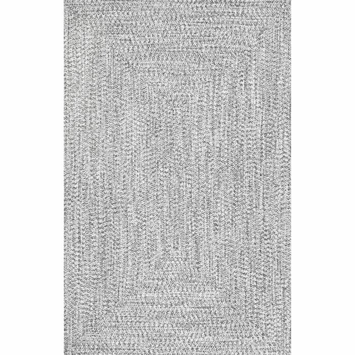 Moser Braided Handmade Hand-Braided Gray/Off-White Indoor/Outdoor Area Rug - 7'6" x 9'6" - Image 1