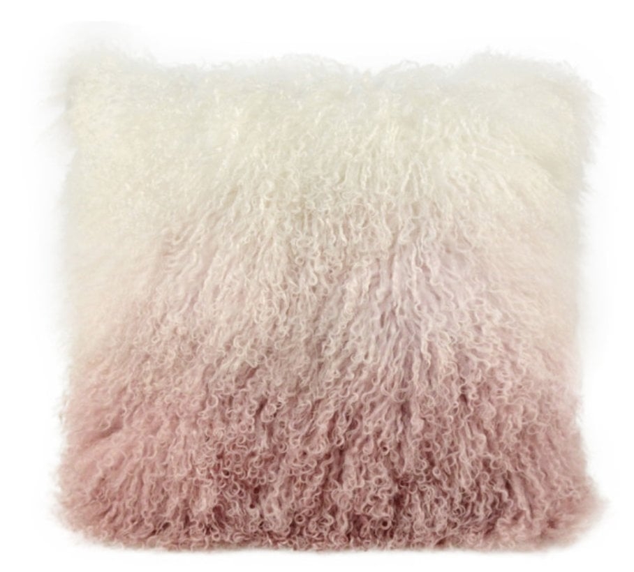 Tibetan Sheep Pillow White to Blush - Image 0