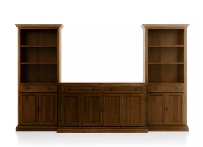 Cameo Nero Noce 3-Piece Entertainment Center with Storage Bookcases - Image 0