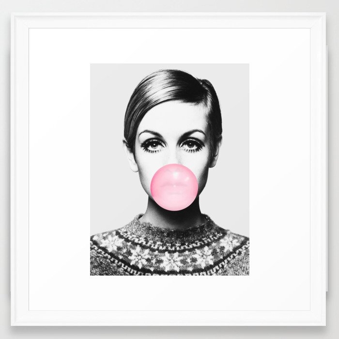Twiggy Bubblegum Framed Art Vector Black Frame 22x22 - Image 0