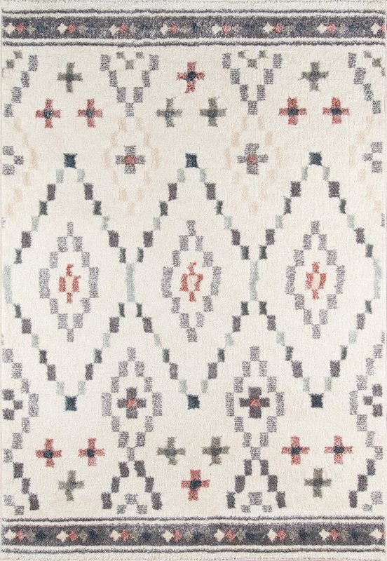 Laurel Foundry Modern Farmhouse Rundell Power Loomed Ivory/Charcoal Area Rug 5x7 - Image 0