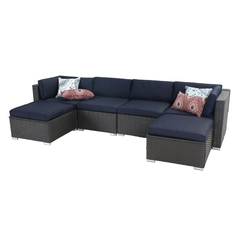 Outdoor Sectional Sofa- Patio Wicker Furniture Set (6-piece) - Image 0