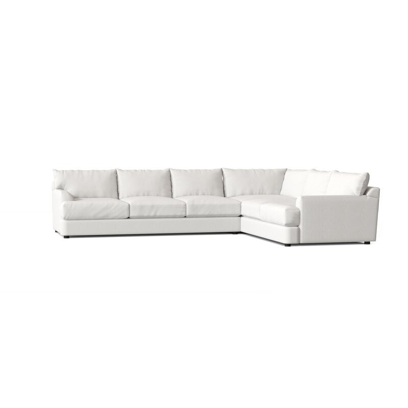 Findley 124" Wide Corner Sectional, Classic Bleach White - Image 0