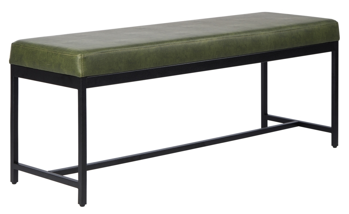 Chase Faux Leather Bench - Dark Green - Arlo Home - Image 1