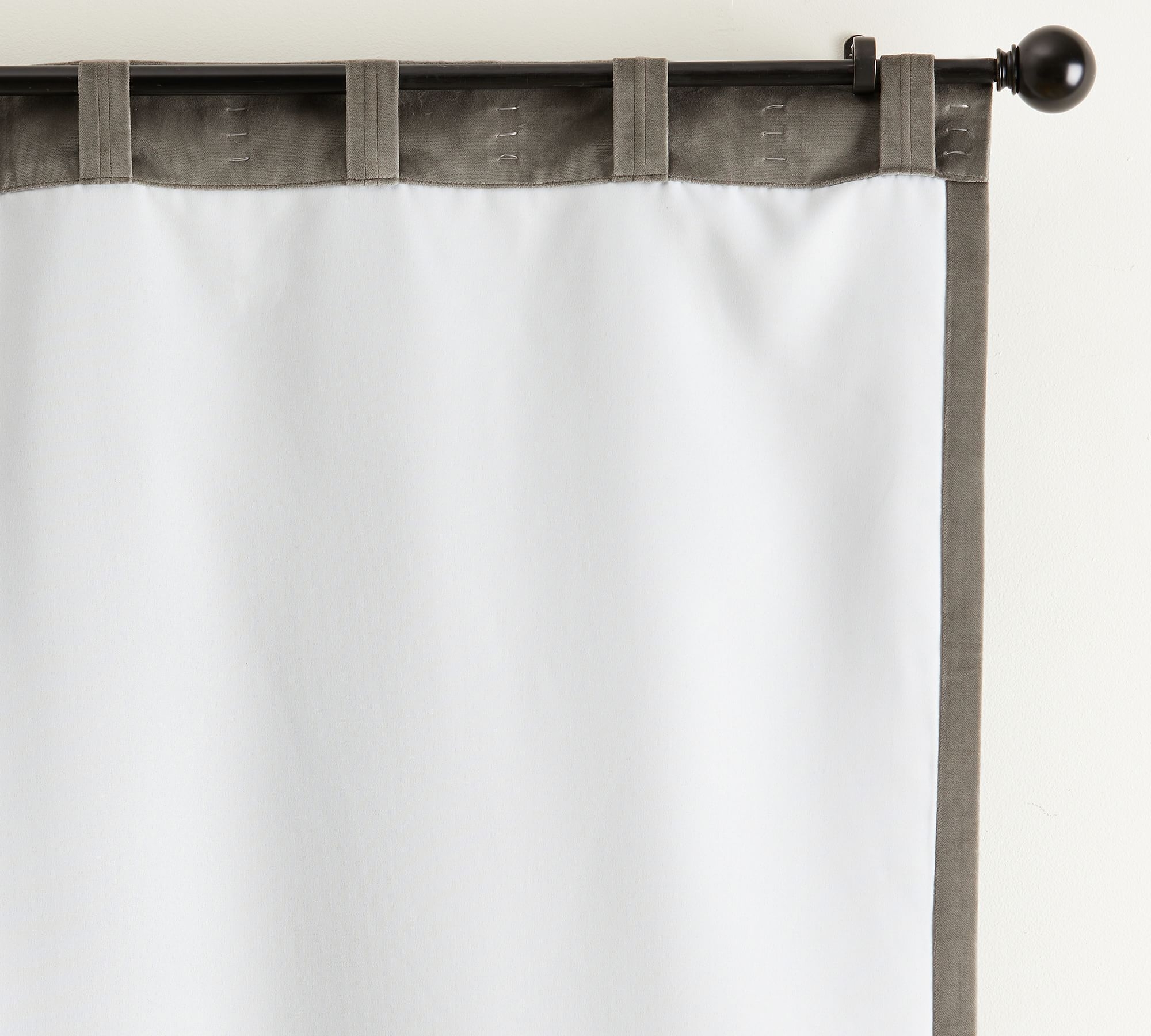 Velvet Twill Rod Pocket Blackout Curtain, Flagstone, 50 x 96" - Image 1