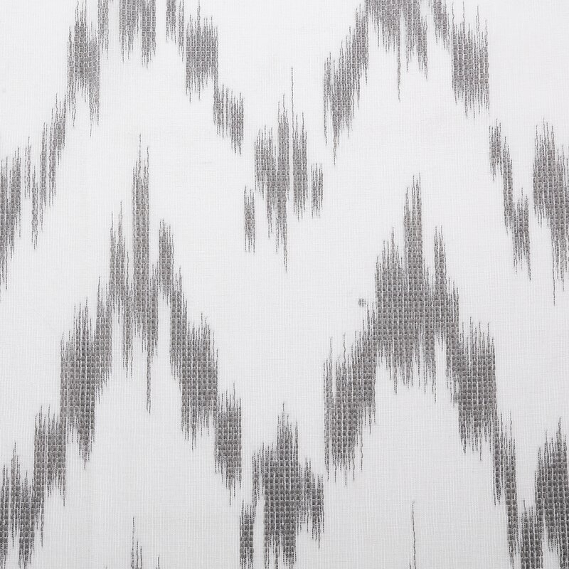 Santo Ikat Sheer Rod Pocket Single Curtain Panel - Image 1