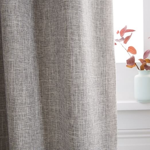 Crossweave Curtain + Blackout Liner - Stone White - 96" - Image 1