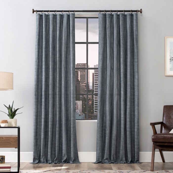 Delton 100% Cotton Solid Color Semi-Sheer Grommet Single Curtain Panel - Image 0