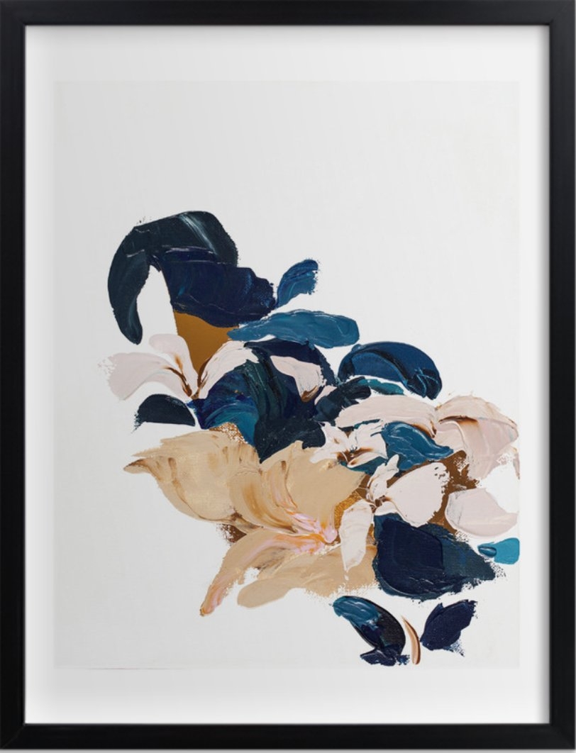 Abstract Botanical - standard - rich black wood frame - 30 x 40 - Image 0
