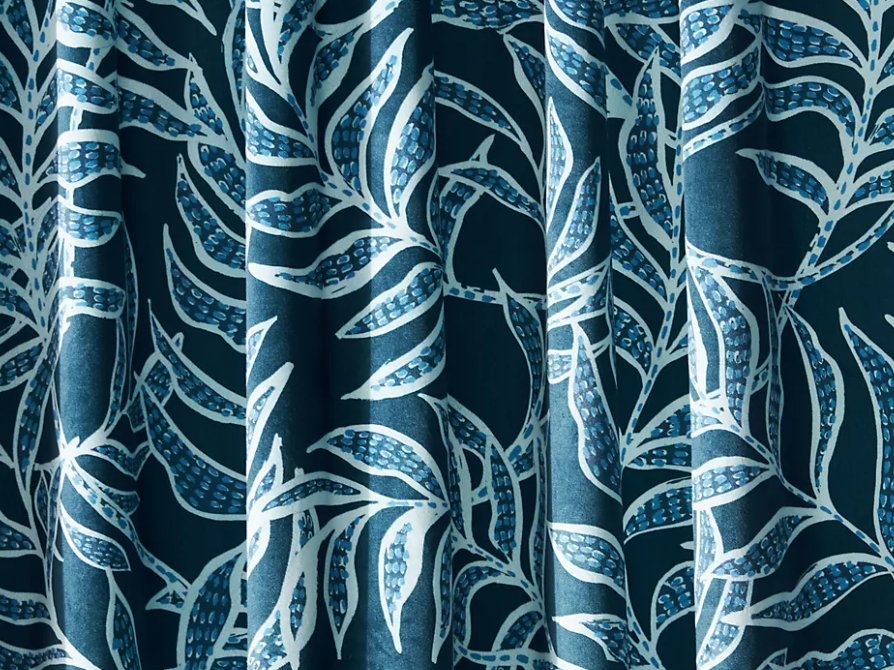 Velvet Keli Curtain By Anthropologie in Blue Size 50X96 - Image 1