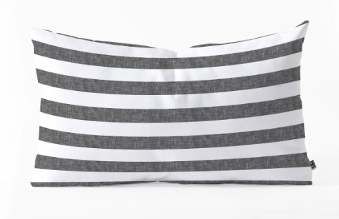 Stripes in Grey Oblong Pillow - Image 0