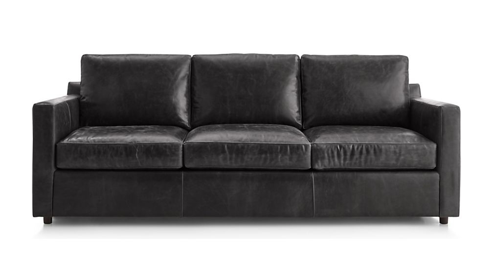 Barrett Leather 3-Seat Track Arm Sofa - Image 1