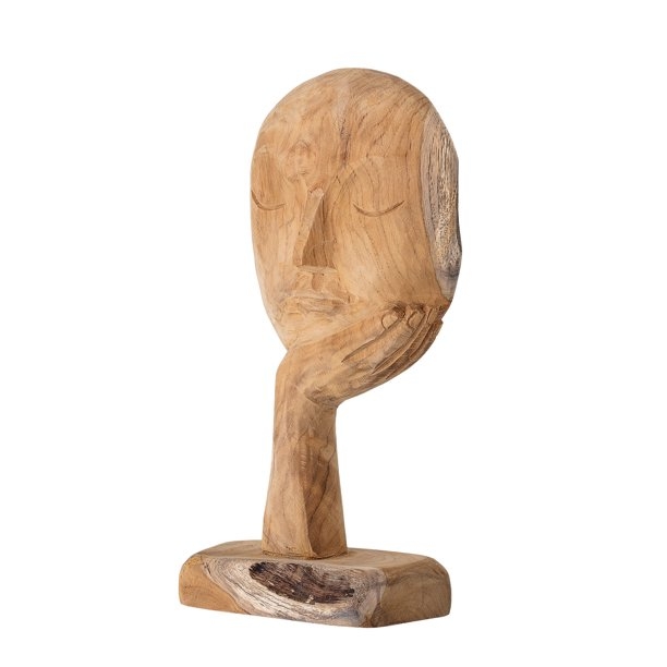 Resting Face Teak Sculpture - Image 2