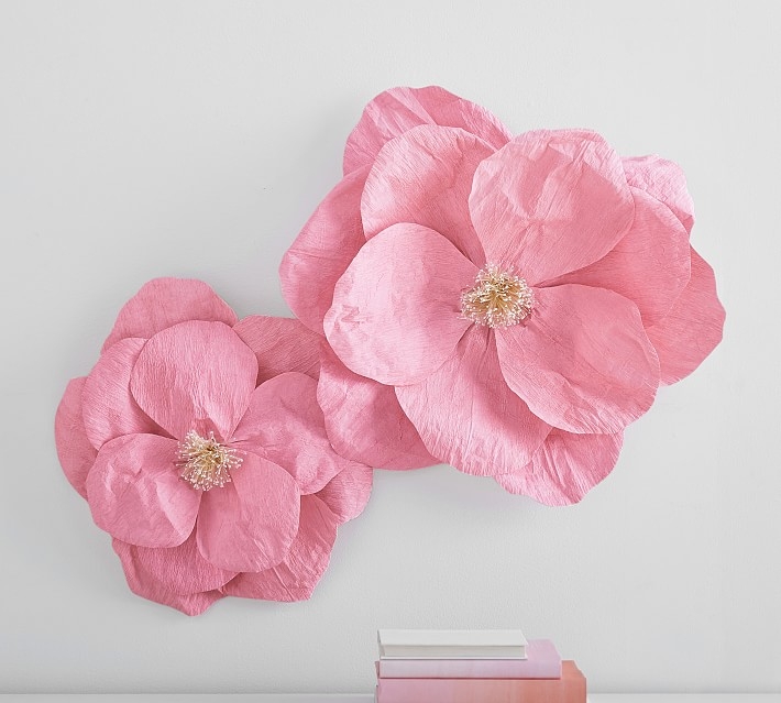 Jumbo Crepe Paper Flowers-set of 2 - Pink - Image 0