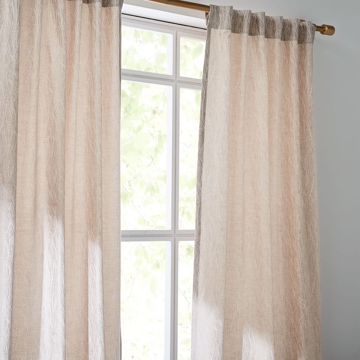 Abstract Meadow Jacquard Curtain, Dusty Blush, 48"x84" - Image 3