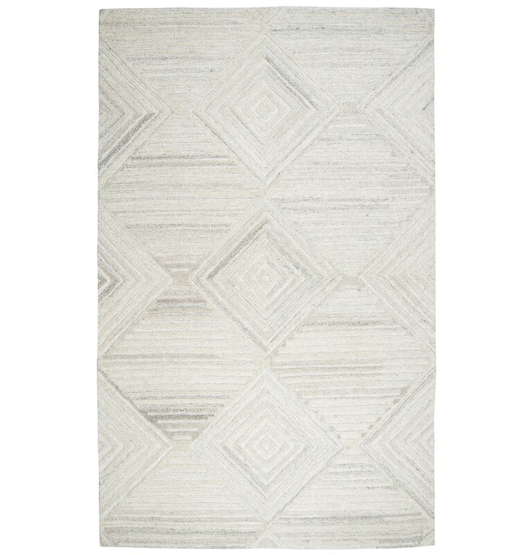 Brayden Geometric Hand-Tufted Wool Ivory Area Rug / 8'x10' - Image 0