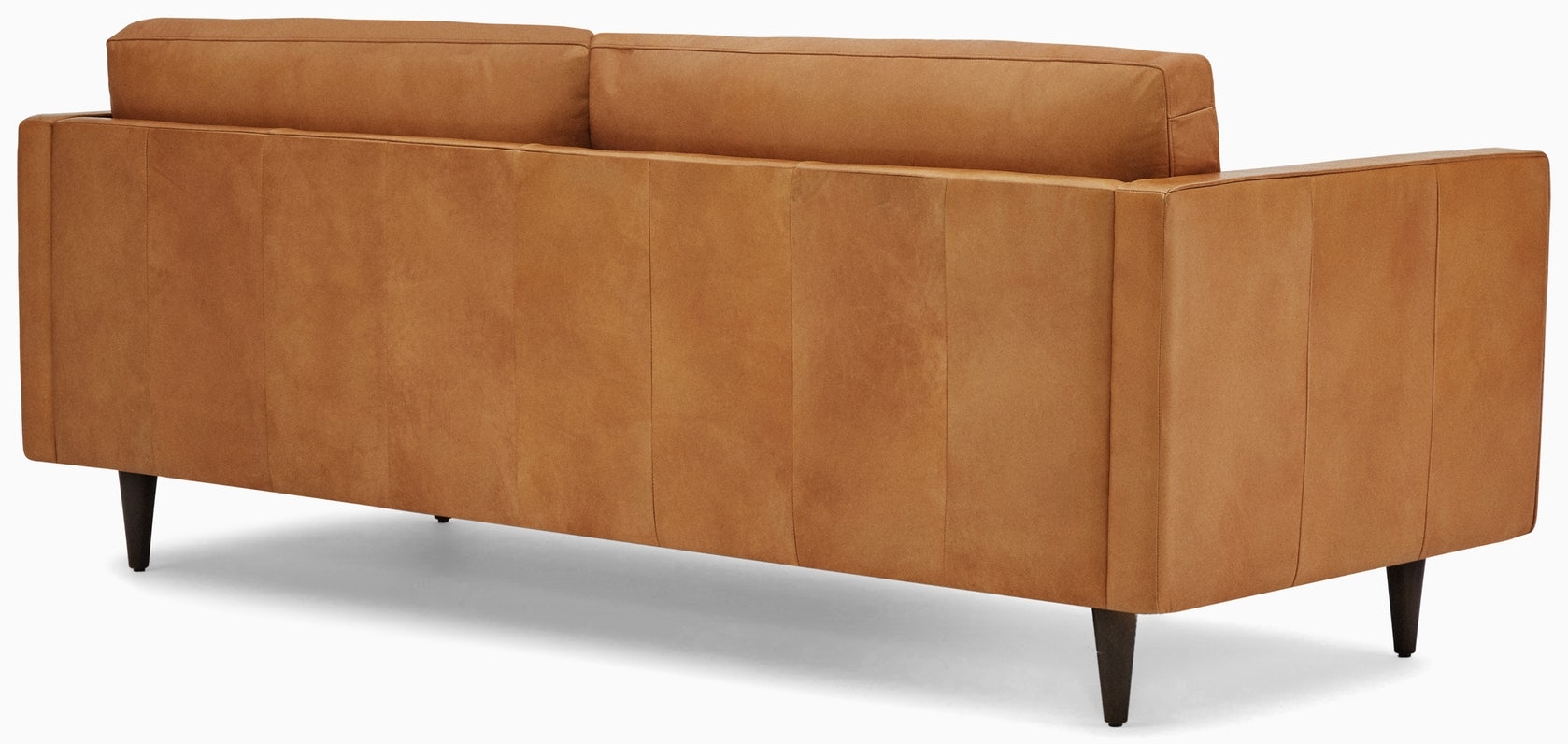 Briar Leather Sofa in Santiago Caramel Leather with Mocha Wood Stain - Image 3