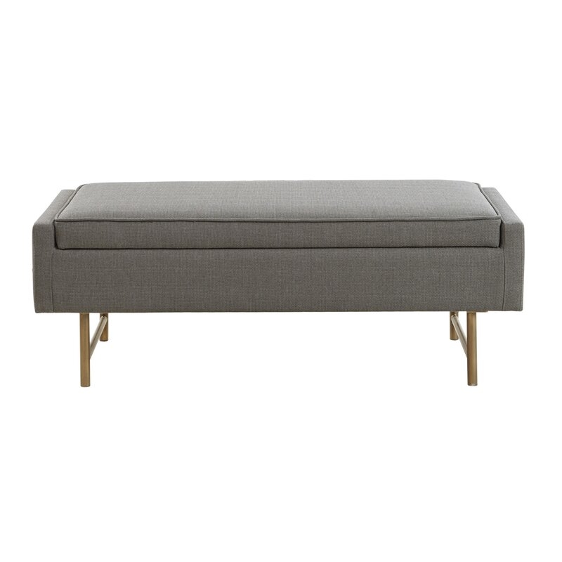 BABSY Upholstered Flip Top Storage Bench, Gray - Image 0