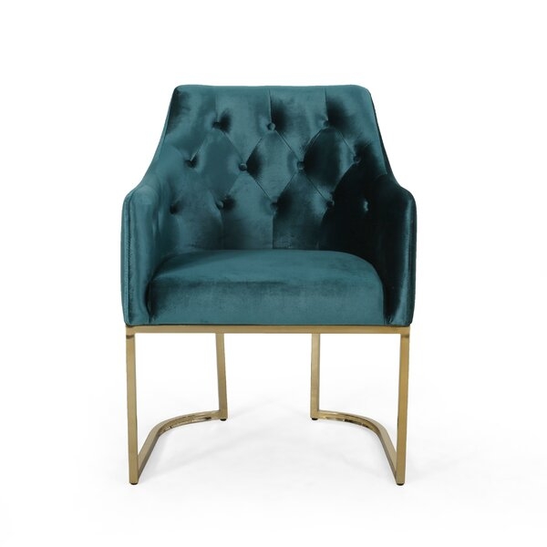Poynor Modern Tufted Glam Accent Armchair - Image 0