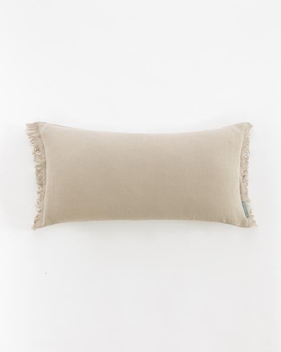 Hazelton Fringed Pillow Cover, Mushroom, 24" x 12" - Image 0