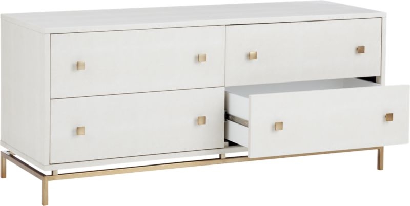 Ivory Shagreen Embossed Low Dresser - Image 3