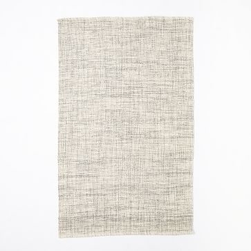 Heathered Basketweave Wool Rug, 8'x10', Steel - Image 3