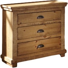 Castagnier 3 Drawer Bachelor's Chest, Distressed Pine - Image 1