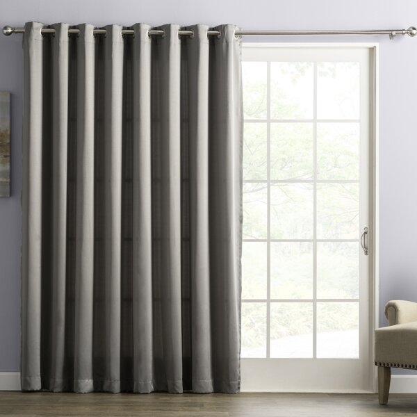 Wayfair Basics Solid Room Darkening Thermal Grommet Single Patio Curtain Panel - Image 0