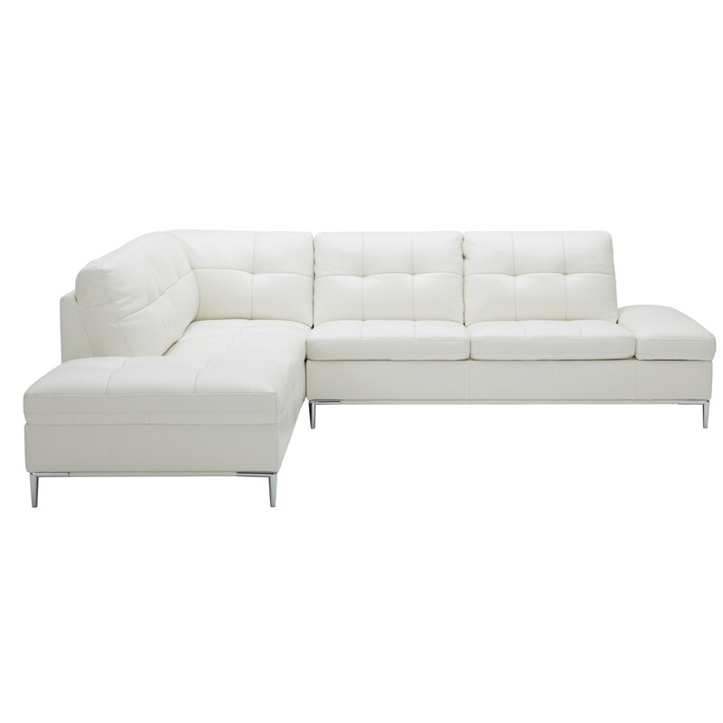 Mercier Leather Sectional- White - Left Hand Facing - Image 0