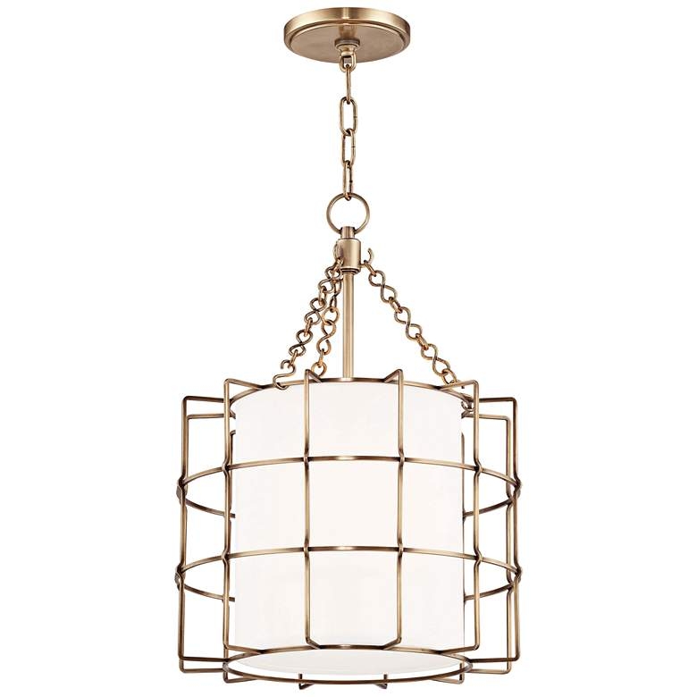 Hudson Valley Sovereign 16" Wide Aged Brass Pendant Light - Style # 59A84 - Image 1