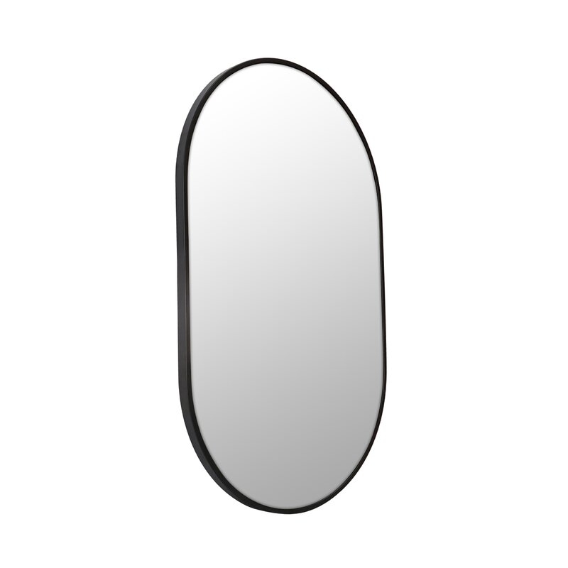Pill Shape Stainless Steel Framed Mirror - Image 0