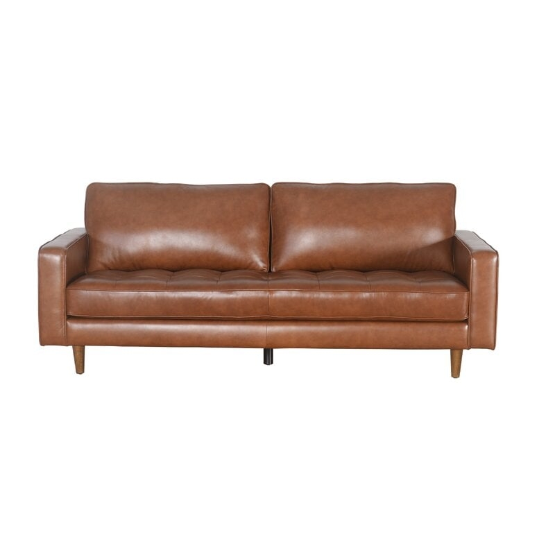 Rumsey 80" Genuine Leather Square Arm Sofa - Image 0