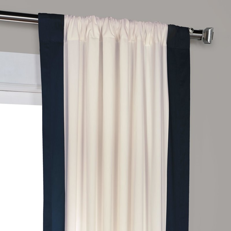 Winsor Semi-Sheer Rod Pocket Single Curtain Panel - Polo Navy, 50'' W x 84'' L - Image 2