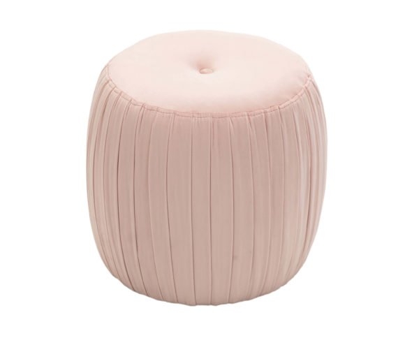 Jacqueline Blush Velvet Ottoman - Image 0