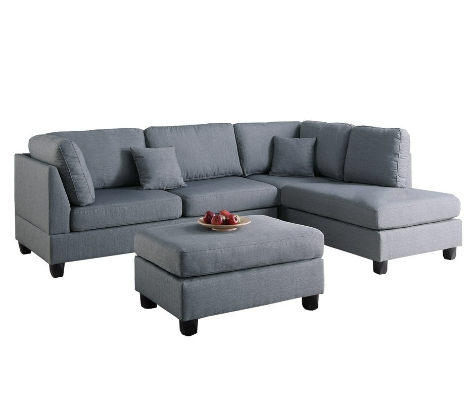 Andover Mills Hemphill Reversible Sofa & Chaise with Ottoman - Image 0