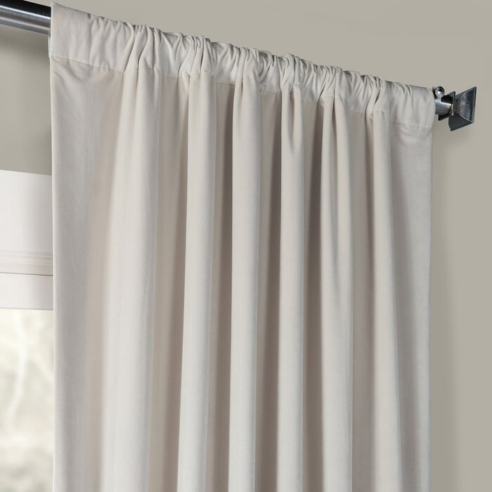 Livia Riverton Solid Heritage Plush Velvet Rod Pocket Single Curtain Panel - Image 2