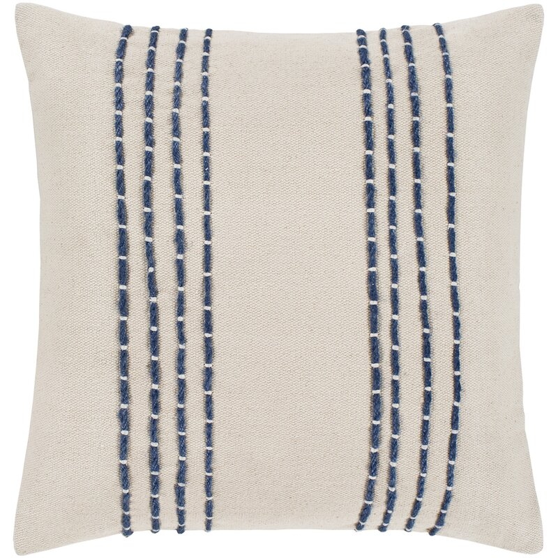 Leann Texture Cotton Striped Throw Pillow - Image 0
