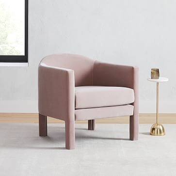 Isabella Upholstered Chair, Poly, Astor Velvet, Dusty Blush - Image 0