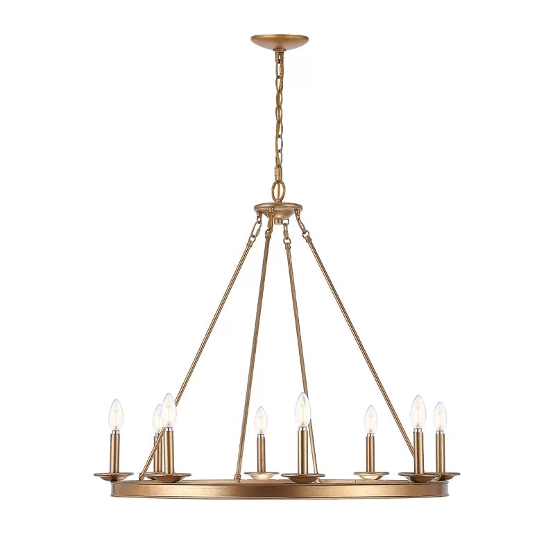 Natal 8-Light Candle Style Wagon Wheel Chandelier - Image 1