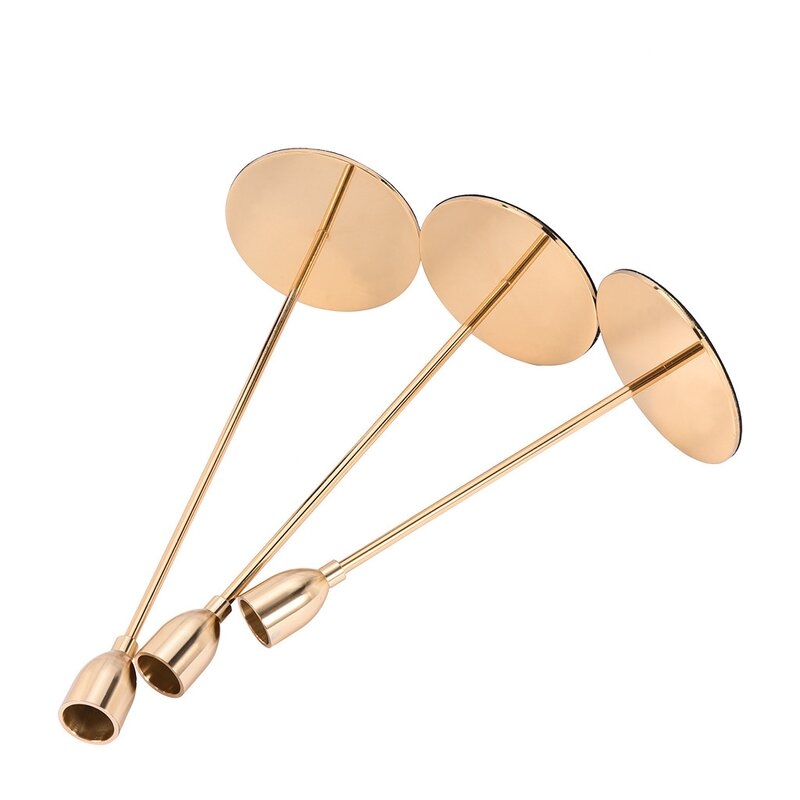 3 Piece Metal Tabletop Candlestick Set - Image 4