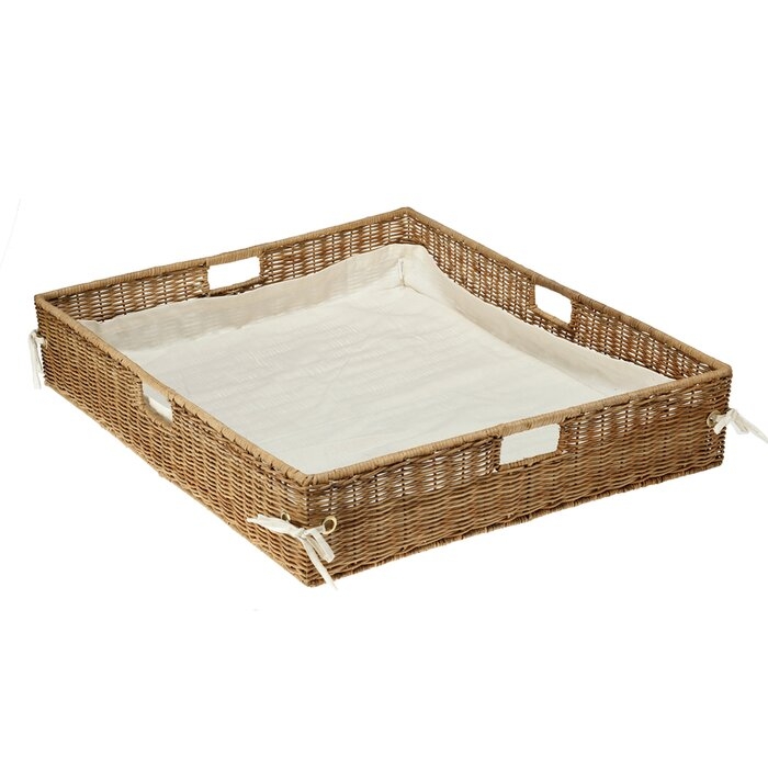 Wicker Under Bed Basket with Cotton Liner & Cover - Image 3