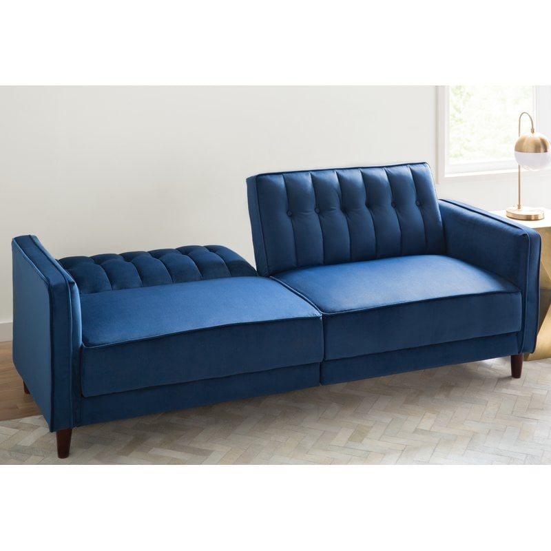 Nia Pin Tufted Convertible Sofa  Blue - Image 1