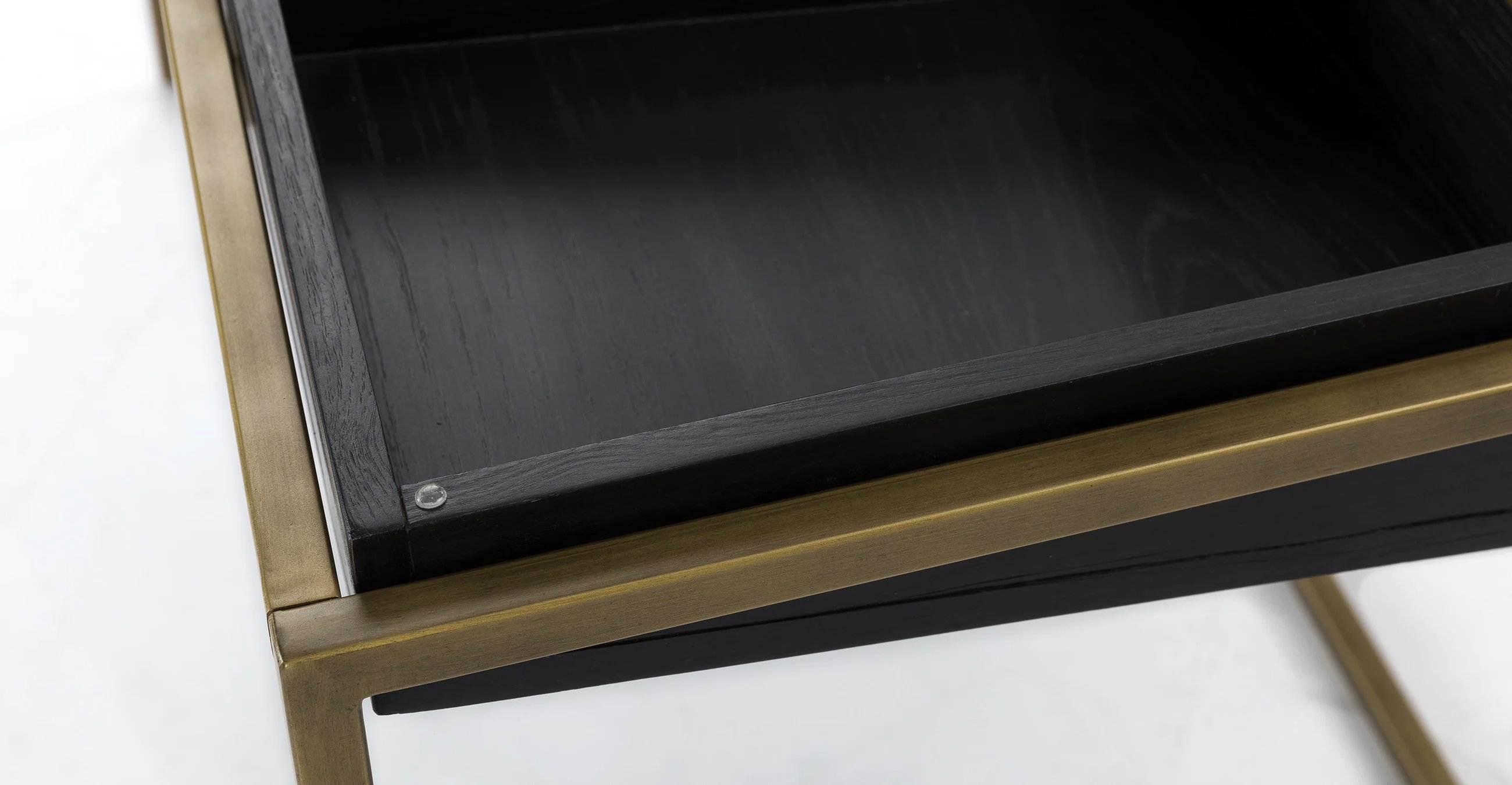 Oscuro Black and Brass Desk - Image 4