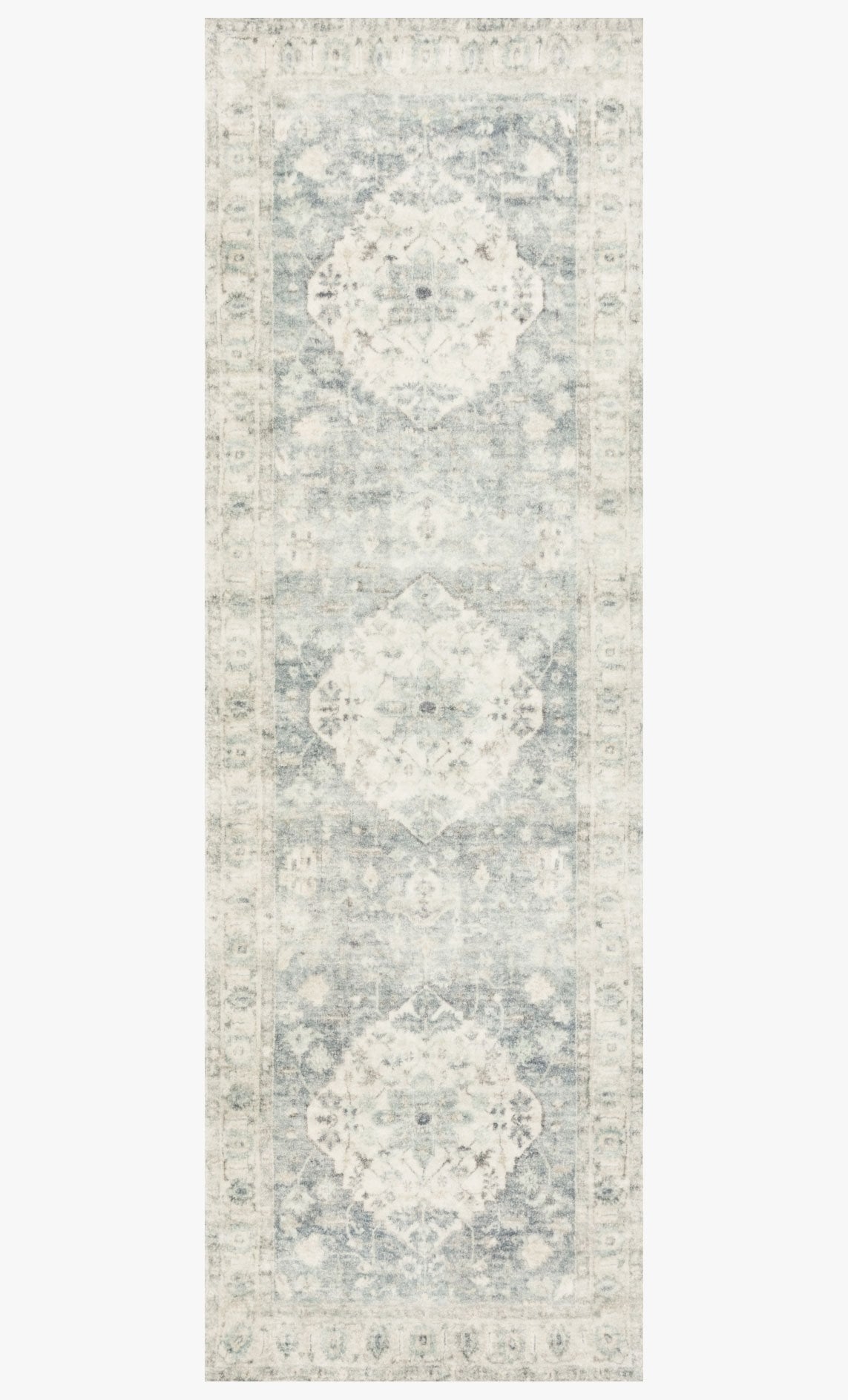 Loloi Rosette Denim / Fog 2'-6" x 7'-6" - Image 0