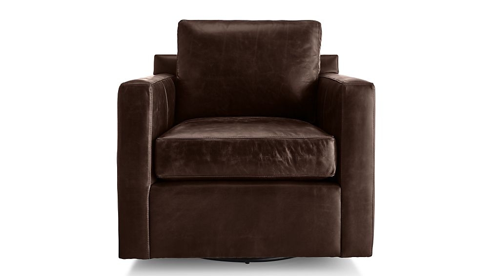 Barrett Leather Track Arm Swivel Chair-Libby: Sumatra - Image 0