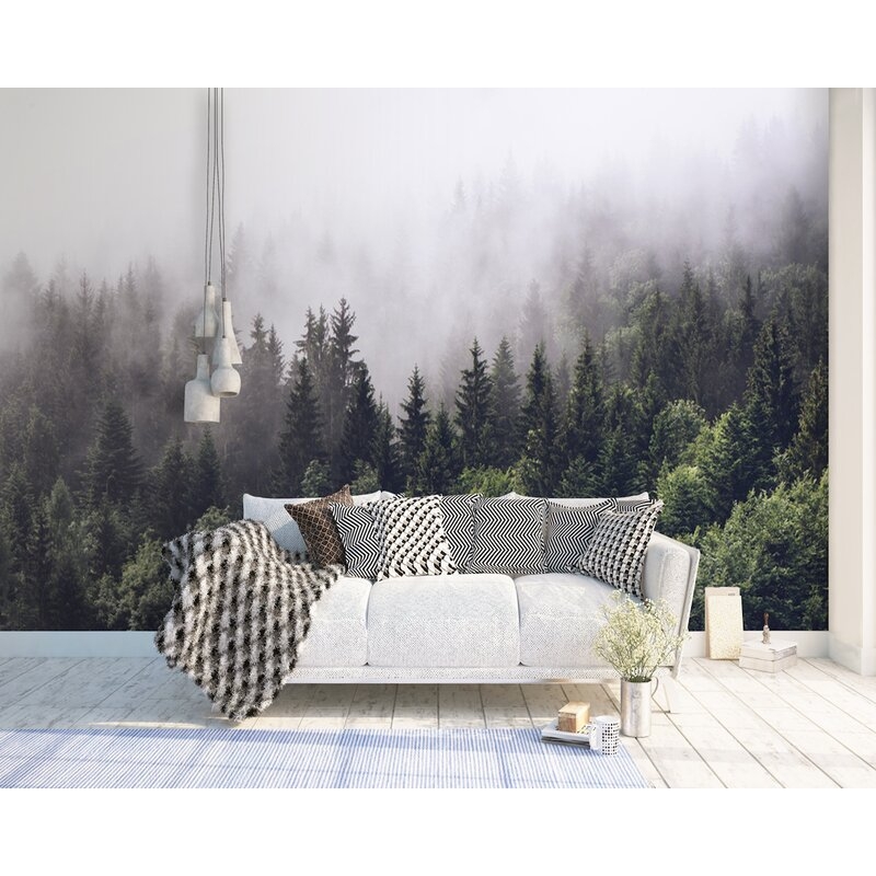 Robinett Forest Misty Jungle Natural Textile Texture Wall Mural - Image 1