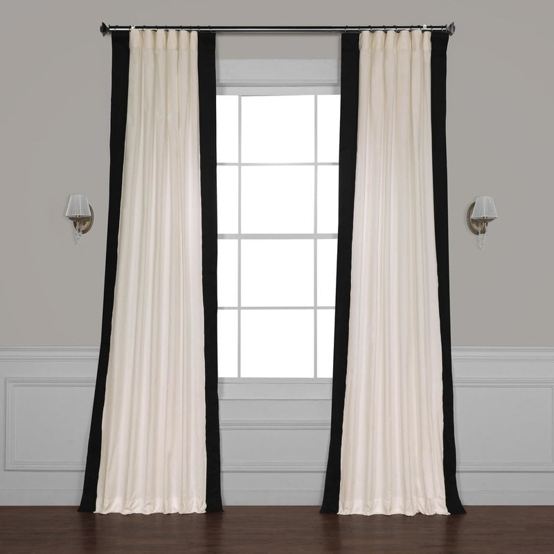 Winsor Semi-Sheer Rod Pocket Single Curtain Panel - Black, 50"W x 108"L - Image 0