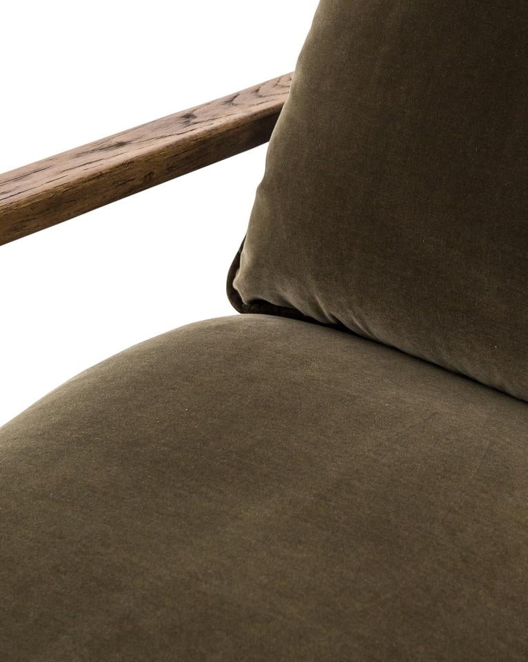 Ura Chair, Olive Green & Distressed Oak - Image 5